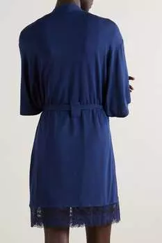 EBERJEY халат Rosalia из эластичного модала с кружевом, военно-морской