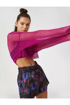 Ebru all Loves Sports - Спортивная толстовка из укороченной сетки Koton, розовый