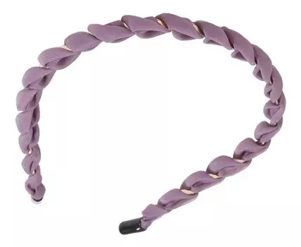 Ecarla, Плетеная лента для волос - с золотым плетением 03, Вереск