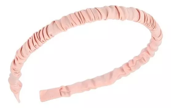 Ecarla, Узкая декоративная лента для волос с рюшами - розовый