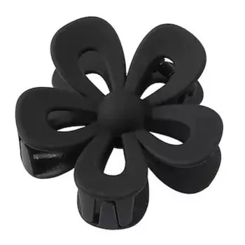 ECarla, Зажим для волос с цветочной пряжкой XL, черный