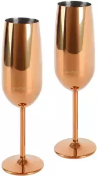 ECHTWERK Бокалы для шампанского, (набор, 2 шт.), бокал для шампанского, флейта для шампанского, бокал для шампанского, небьющийся, 250 мл Набор из 2 шт., цвет kupferfarben-Edition
