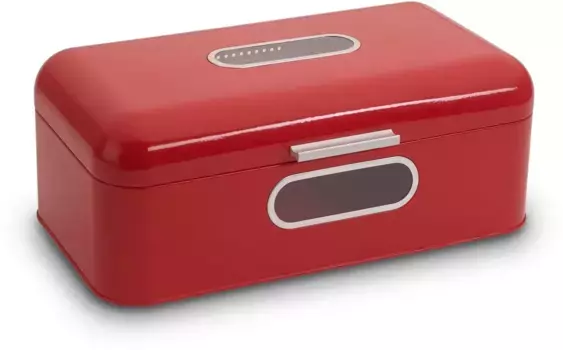 ECHTWERK Хлебница "Ретро", (1 шт.), хранилище для хлеба, корзина для хлеба, хлебница с двумя практичными смотровыми окошками 23х16,5х42 см, красный