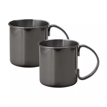ECHTWERK Moscow Mule Набор кружек, 2 шт., нержавеющая сталь, 480 мл, цвет: черный
