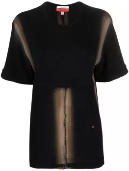 Eckhaus Latta футболка с вышитым логотипом, черный