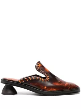 Eckhaus Latta мюли с эффектом потертости, коричневый