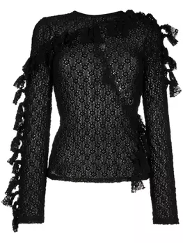 Eckhaus Latta полупрозрачный топ, черный