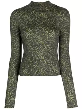 Eckhaus Latta топ Shrunk с высоким воротником, зеленый