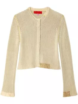 Eckhaus Latta вязаный кардиган Cinder, нейтральный цвет