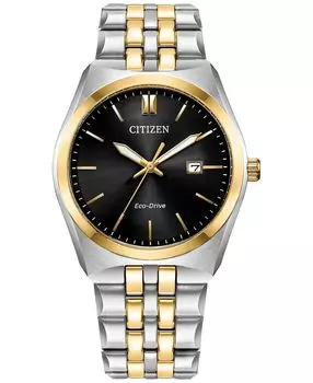 Eco-Drive Мужские двухцветные часы Corso с браслетом из нержавеющей стали, 40 мм Citizen