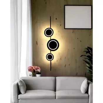 ECO-LIGHT Настенный светодиодный светильник «Настенный светодиодный светильник ПЛАНЕТАРИЙ», 3 лампочки, источник света Светодиодная панель | Светодиод прочно интегрирован, цвет schwarz matt