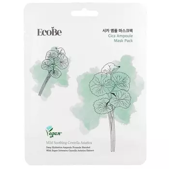 EcoBe Cica Ampoule Mask Pack, Маска для лица, 25 мл Inna Marka