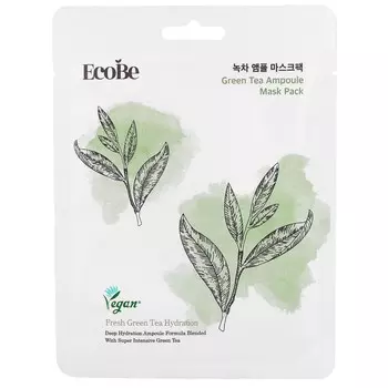 EcoBe Green Tea Ampoule Mask Pack, Маска для лица, 25 мл Inna Marka