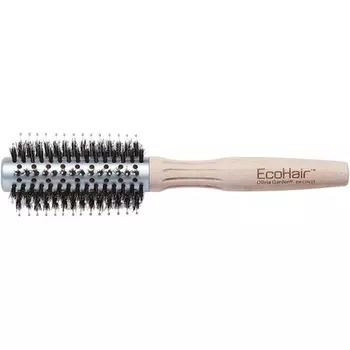 Ecohair Combo 24 мм, круглая щетка из 100% щетины кабана и нейлона, экологически чистая профессиональная бамбуковая щетка для волос, Olivia Garden