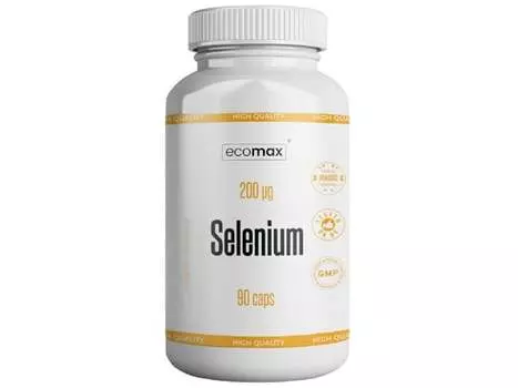 Ecomax, Селен 200 мкг, 90 капсул.