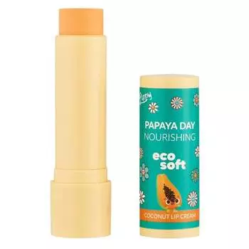 ECOSOFT, Lippy Day кокосовый крем для губ Papaya 4.8 г