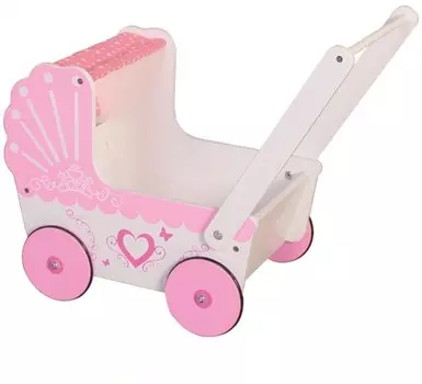 Ecotoys, деревянная кукольная коляска