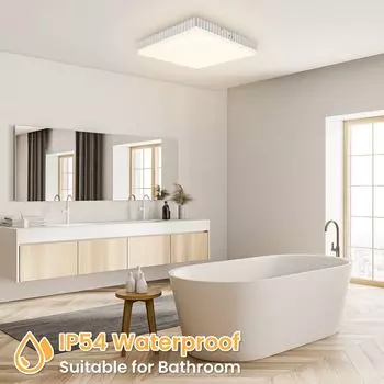 ECSEE 24Вт Потолочный светильник прямоугольной формы 4000К Теплый белый 40LED IP54