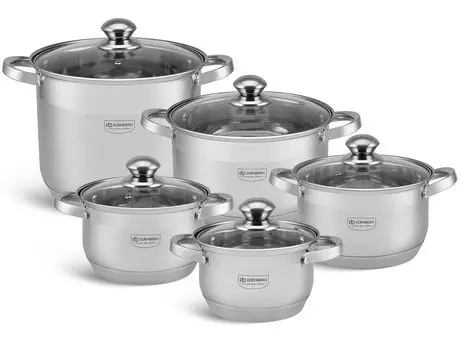 EDENBERG EB-4009 Набор кастрюль из 10 предметов - N, серебро
