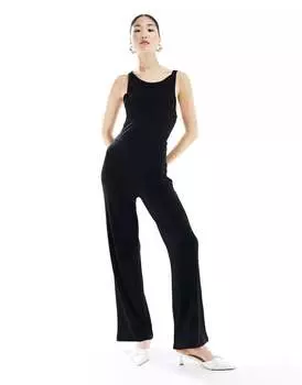 EDITED – Расклешенный комбинезон черного цвета
