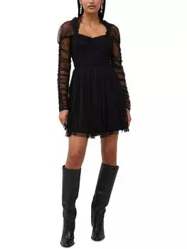 Edrea Tulle Женское коктейльное и вечернее мини-платье с оборками French Connection