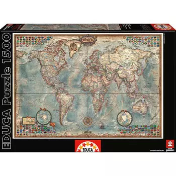 Educa, пазл, Политическая карта мира, 1500 шт.
