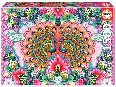Educa, Пазл, Разноцветные павлины, Каталина Эстрада, 1500 шт.