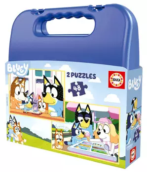 Educa, Пазл, синий (Чемодан), 2 х 48 шт.