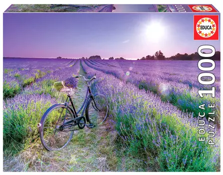 Educa, пазл, Велосипед на лавандовом поле, 1000 шт.