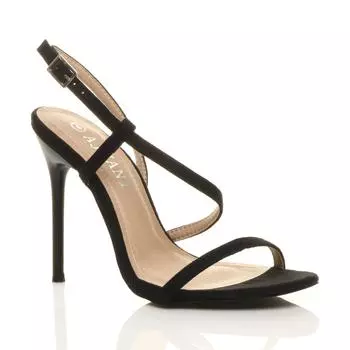 Едва заметные туфли на высоком каблуке-шпильке из искусственной замши с ремешками для вечеринки AJVANI, черный