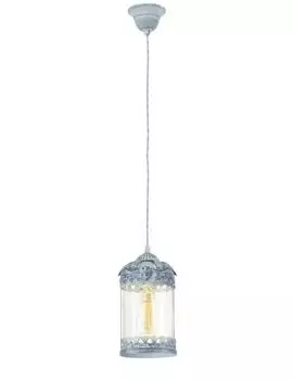 Eglo 49204 винтажный подвесной светильник 14см серо-синий прозрачный, серый
