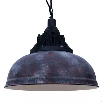 Eglo 49819 Grantham 1 винтажный подвесной светильник 37см, круглый подвесной светильник антично-коричнево-бежевого цвета, коричневый