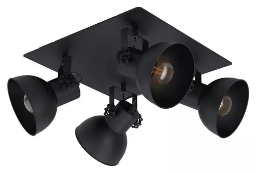 Eglo 4 точечный светильник Barnstaple 1 черный 45 x 45 см E27, макс. 60 Вт.