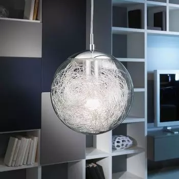 Eglo 93073 Luberio подвесной светильник 25см прозрачный алюминий хром, серебро