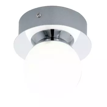Eglo 94626 Mosiano настенный и потолочный светильник для ванной комнаты из нержавеющей стали, хромированное стекло, опал, матовый белый, серебро
