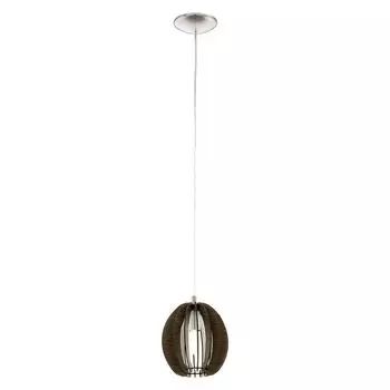 Eglo 94639 Cossano подвесной светлый стальной матовый никель дерево темно-коричневый