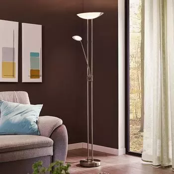 EGLO BAYA LED Светодиодный торшер с лампой для чтения, матовый никель, плата светодиодов, A+, 93874, серебро