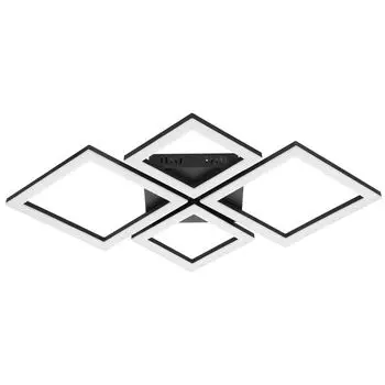 EGLO Connect.z Smart Home Светодиодный потолочный светильник Paranday-Z, ZigBee, приложение и голосовое управление, регулировка цвета света, регулировка яркости, черно-белый, 47 x 43 см, черный