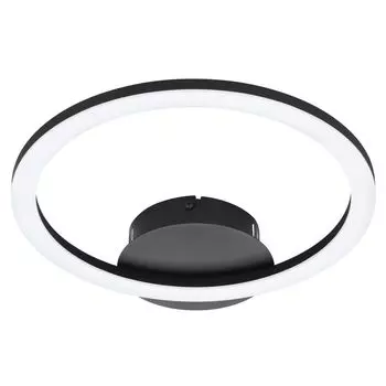 EGLO Connect.z Smart Home Светодиодный потолочный светильник Parrapos-Z, ZigBee, приложение и голосовое управление, регулировка цвета света, потолочный светильник черно-белый, 34 x 30 см, черный