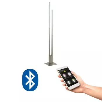 EGLO Crosslink FRAIOLI-C RGB светодиодный торшер матовый никель, белый, 2 лампы. 4600 лм, 175,5 см, управление через приложение, серебро