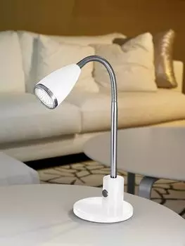 Eglo FOX, спальня, гостиная, офис, белый, GU10, LED, 3000К, AC, серебро