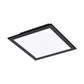 EGLO LED Panel Salobrena 1, квадратный потолочный светильник, потолочный светильник из пластика белого цвета и металла черного цвета, лампа, нейтральный белый, 30x30 см, черный
