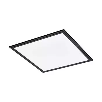 EGLO LED Panel Salobrena 1, потолочный светильник, потолочный светильник из пластика белого цвета и металла черного цвета, накладной светильник, лампа, нейтральный белый, 45x45 см, черный