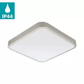 EGLO LED потолочный светильник для ванной комнаты Manilva 1, 1-ламповый потолочный светильник, материал: сталь и пластик, цвет: матовый никель, белый, серебро