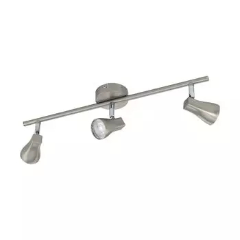 EGLO LED точечный светильник TIBERIO 1, потолочный светильник с 3 лампами, потолочный точечный светильник из стали и пластика, светильник для прихожей из матового никеля, теплый белый, серебро