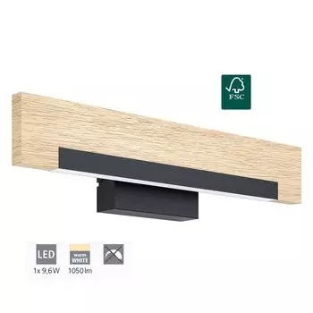 EGLO LEUCHTEN Настенный светильник Camacho 960lm 3000K черный/коричневый/белый