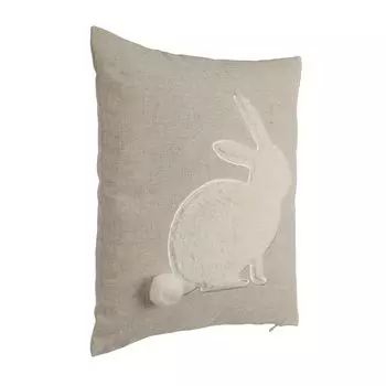 EGLO LIVING Пасхальная подушка Chevery, Пасхальная подушка, декоративная подушка Пасхальный кролик, чехол на подушку с тиснением из полиэстера и льна, в бежевом и кремовом цвете, 45х45 см