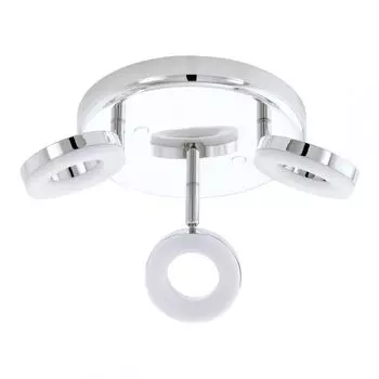 Eglo Oderzo 1 Светодиодный круглый светильник с 3 лампами, алюминиевый хромированный потолочный светильник, серебро