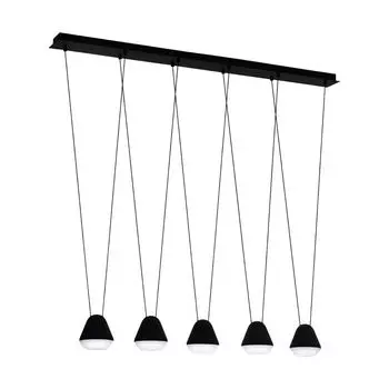EGLO PALBIETA LED подвесной светильник черный, прозрачный, сатиновый 5x GU10 116x11,5x110см