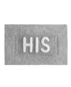 Его хлопковый коврик для ванной, 21 x 34 дюйма Jean Pierre, серый
